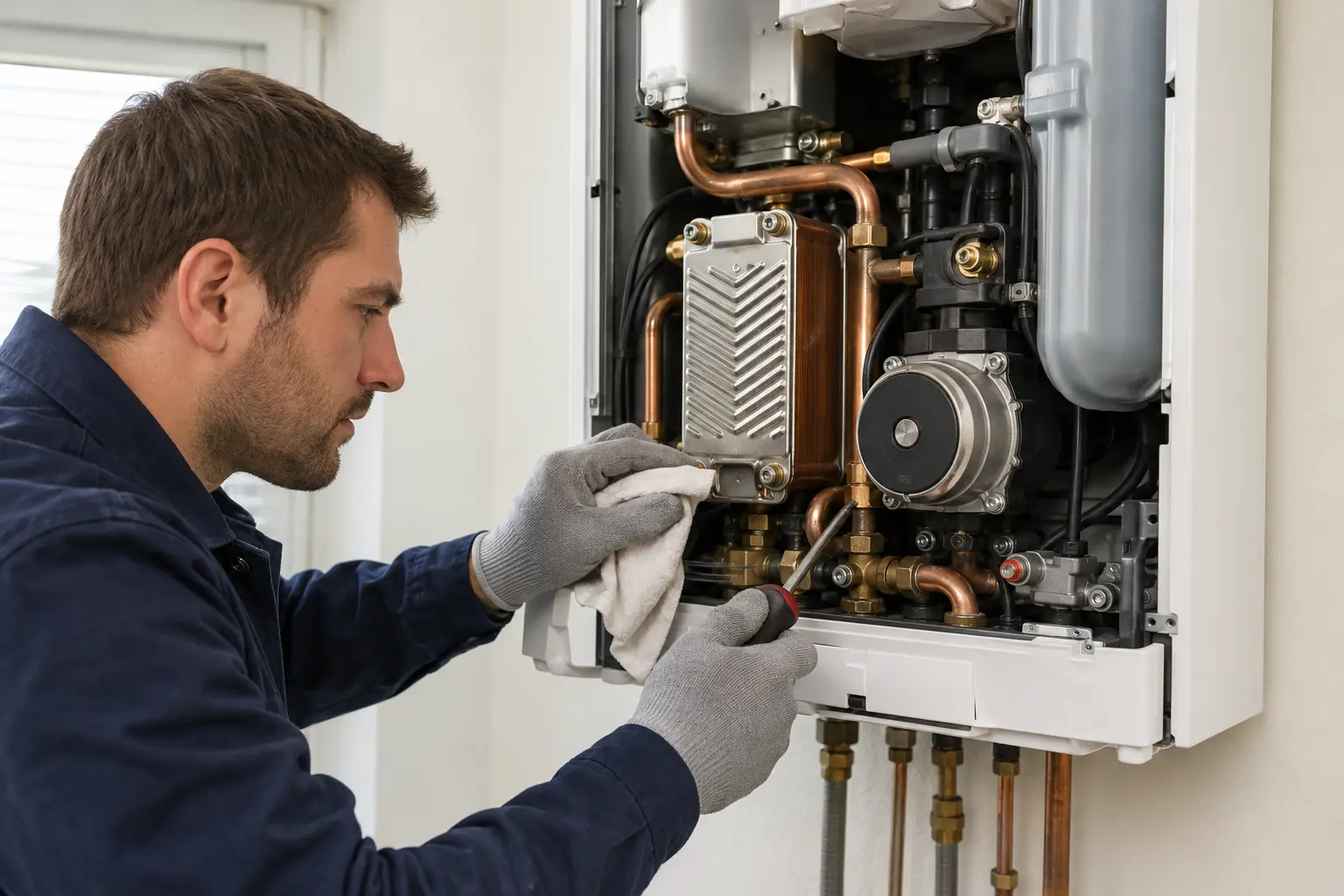 Wall-hung boiler hydraulic component repair